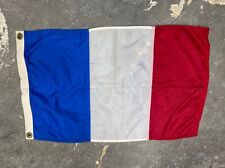 Vintage French France Boat Flag Nylon Sewn Emco 12 X 18 picture