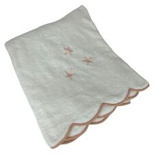 D Porthault France Luxury Bath Towels Linens White Pink Embroidered Stars CHOICE picture