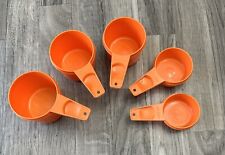 Set of 5 Vintage Tupperware Orange Nesting Measuring Cups 1/3-1 Cup picture
