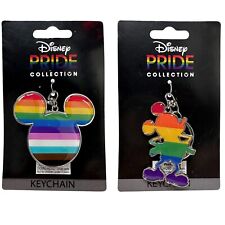 2 Pack Disney Pride Collection Rainbow Mickey Mouse Key Chain Charm picture