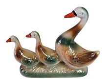 Vintage Glazed Porcelain Ceramic Goose Geese Made in Brazil Country Farmhouse 6