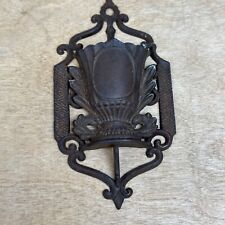 Antique Pat'd Jan 15 1867 Cast Iron Wall Match Safe Holder / Striker Oil Lamp picture