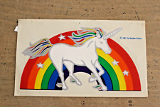Vintage 1981 Rainbow Factory Unicorn Transparent Decal Sticker picture