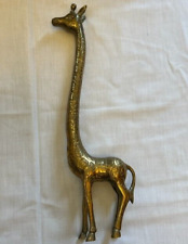 Vintage Solid Brass MCM Giraffe Figure 16” Tall Décor picture
