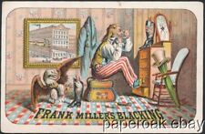 ca1880's Uncle Sam Shaving Frank Miller's Boot Blacking Trade Card picture