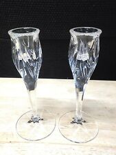 GORGEOUS PAIR OF CRYSTAL CANDLE STICKS OR HOLDERS picture