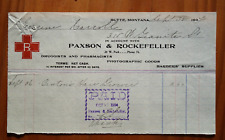 druggist & pharmacy, Paxson & Rockefeller, Butte, Montana 1904 billhead invoice picture