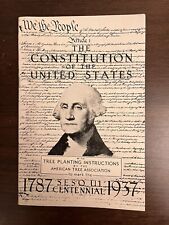 1937 Sesquicentennial￼ Constitution Planting Pamphlet American Tree Association picture