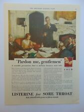 1930 LISTERINE For SORE THROAT Kills 200 Million Germs in 15 Seconds print ad picture