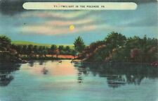 Postcard Twilight in the Poconos Pennsylvania Linen picture