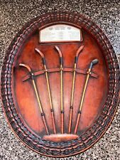 PLAQUE “Antique Golf Clubs” History 1850-1880 Oval 3-D Wall Hanging GINY Inc. picture
