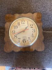 Vintage Spartus Wall Clock Faux Wood picture