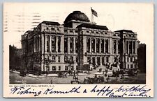 Newark, New Jersey NJ - New City Hall - Vintage Postcard UDB, Posted 1906 picture