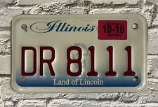2016 Illinois Motorcycle License Plate DR 8111 picture
