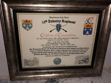 12TH INFANTRY REGIMENT / COMMEMORATIVE - CERTIFICATE OF COMMENDATION picture
