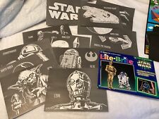 “Lite Bright Sets 1999 Star Wars” 1998 General Set + More + Lot Unpunched Refill picture