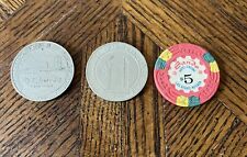 Sands Casino $5 1970s Poker Chip With Two $1 Slot Coins From The 80s picture