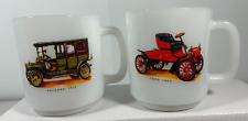 2 Coffee Mugs 1903 Ford and 1910 Packard Automobile Decals Vintage picture
