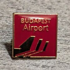 New Budapest, Hungary Airport Small Red & Gold Square Travel/Souvenir Lapel Pin picture