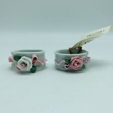 Set of 2 Le Jardine Rose Napkin Rings picture