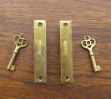 Pair Antique Cabinet Locks With Keys  Eagle Lock Co USA Drawer Mortise Vintage picture