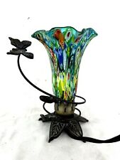 Vintage Murano Style Millefiori Hand Blown Art Glass Butterfly Lamp picture