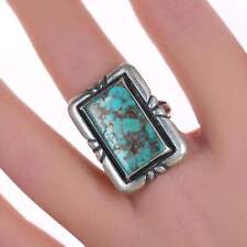 sz8 c1950's Navajo silver and turquoise ring picture