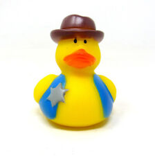 Cowboy Rubber Duck 2 in Sheriff Star Badge Western Hat Ducky Squirter Spa Bath C picture