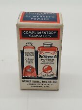 Vintage Sample Wernet's Dental Powder & Adhesive Cream Jersey City NJ w/Box  picture