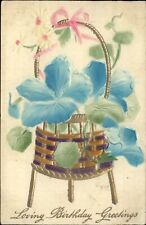BIRTHDAY ~ PFB airbrushed ~ RARE 1909 DPO Rocklet New York ~ postcard picture