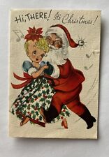 Vintage Christmas Greeting Card Mid Century MCM Gibson Girl Card 40’s Used picture