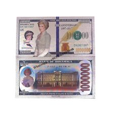 10 pcs One Million Princess Diana Silver Foil Banknote 20th Anniversary For Gift picture