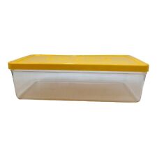 Vintage 70s Wilson Wil-Hold Clear Plastic Shoebox Bin Harvest Gold Lid picture