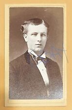 Vintage 1800s CDV Photo Young Man -THREE RIVERS, MICHIGAN -Udell picture