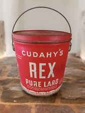 CUDAHY'S Rex Omaha, Nebraska Pure Lard 4 Lb. Tin Pail Can Vintage Advertising picture