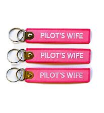 3 PACK PILOTS WIFE PINK REMOVE BEFORE FLIGHT TAG KEYCHAIN picture