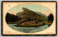 Down Bow River Mount Rundle Banff Canadian Rockies Antique Postcard DB Valentine picture