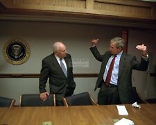 GEORGE W. BUSH w/ DICK CHENEY IN PEOC ON SEPTEMBER 11, 2001  8X10 PHOTO (EP-632) picture