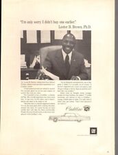 advertising print 1974 Cadillac GM Lester B Brown Ph.D. Miami college dean ad picture