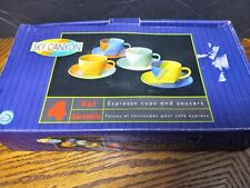 Vintage Sky Canyon Set of 4 Cups and Saucers For Espresso Asst. Colors picture