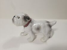 Vintage English Bulldog Porcelain Figurine Gray & White Japan picture