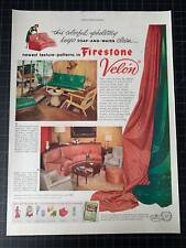 Vintage 1951 Firestone Velon Upholstery Print Ad picture