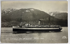 1922 Juneau, Alaska Steamer Princess Louise RPPC Real Photo Postcard Mountains picture