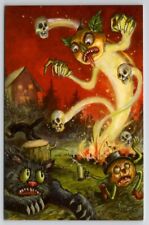 Halloween Matthew Kirscht Wrong Place Bonfire Skull Hand Sketch MSP Postcard MK picture