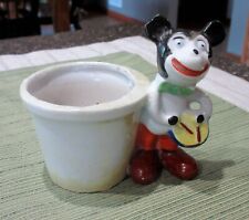 VTG. 1940'S MICKEY MOUSE PLAYING A DRUM PORCELAIN PLANTER picture