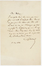French Composer Poet Goguettier Gustave Nadaud orig 1864 signed letter picture