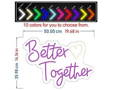 Custom LED Neon Sign Light Better Together 🧡 Wedding Party Decor Gift 50cm picture