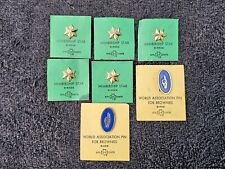 Vtg Girl Scouts Lot 5 Membership Star Lapels & 2 Brownies Pinbacks Old See Pics picture