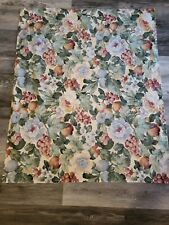 VTG Rectangle Table Cloth Floral Fruit 52x44 Fabric picture