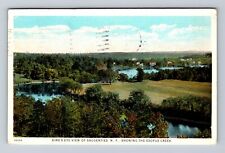 Saugerties NY-New York, Birds Eye View Esopus Creek, Vintage c1929 Postcard picture